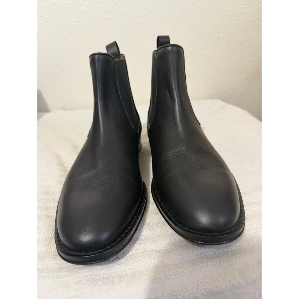 Rodd & Gunn Saddleview Chelseq Boot Men Black Leather Made In Italy Size 41 US 8